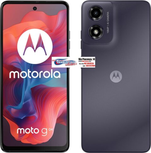 Motorola G04s 4G 128GB 8GB Ram Display 6.6” Doppia SIM Android 14 USB tipo-C 5000 mAh Satin Black